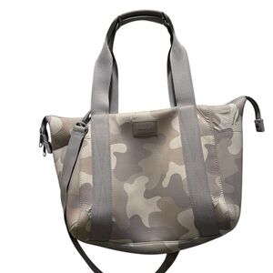 Dagne Dover Landon Medium Duffel – White & Grey Camo – RARE Discontinued – EUC